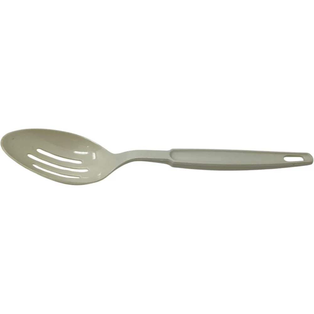 Vintage EKCO Slotted Serving Spoon Off-White Kitchen Utensil